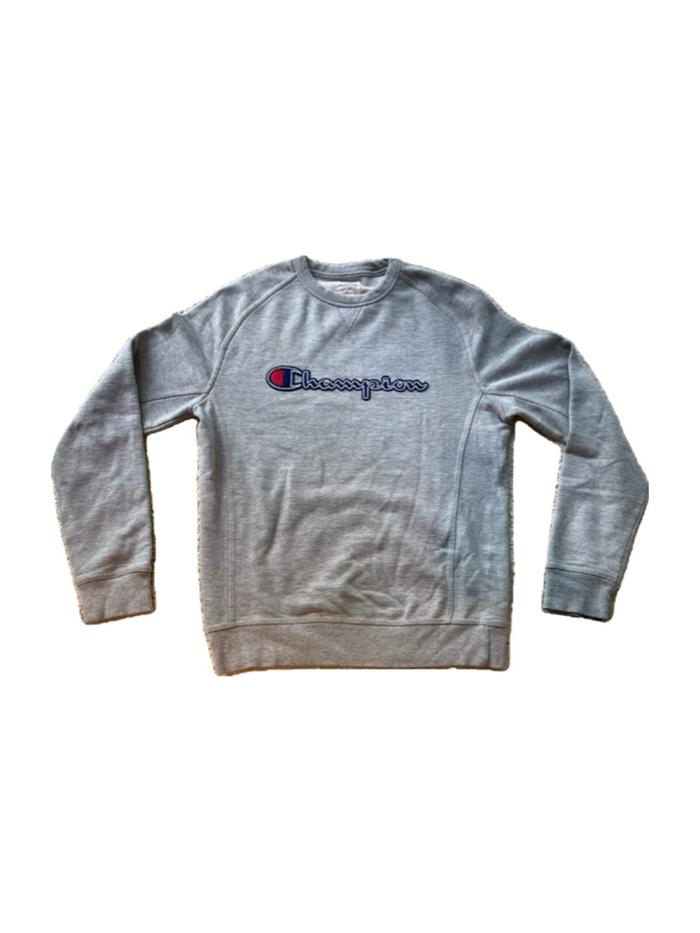 Champion Gray Fleece Crewneck Embroidered Logo